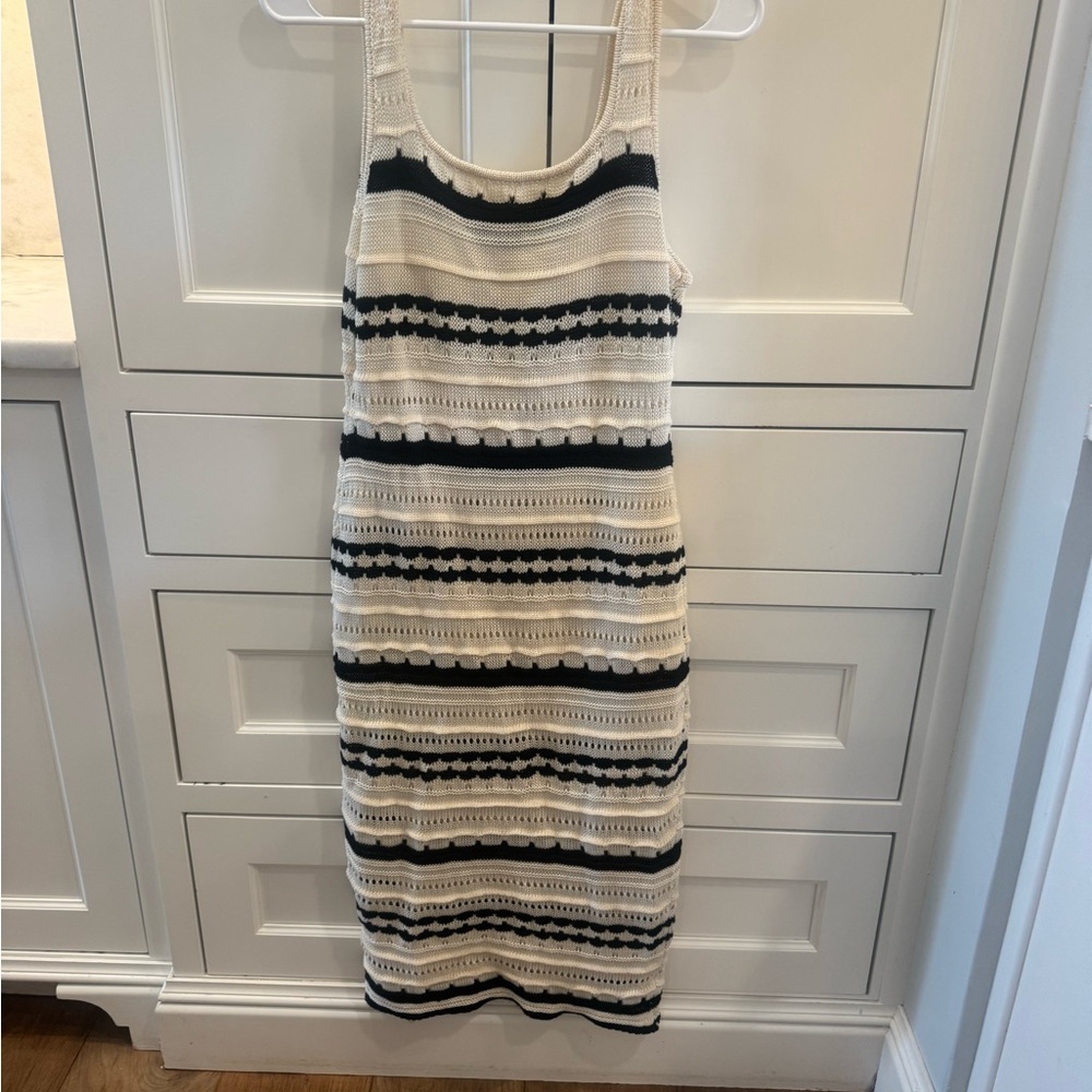 Striped Sleeveless Knit Cover Up Dress